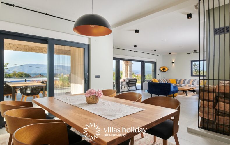Dining and living room area of Villa Brzac