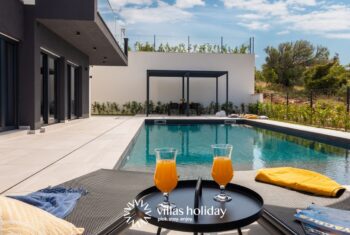 Modern villa with heated pool, sauna, jacuzzi and gym on the island of Pag